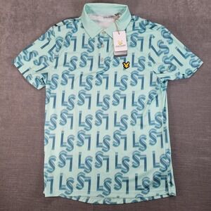 Lyle & Scott‎ Golf Polo Shirt All Over Print Short Sleeve Athletic Mens Med NEW
